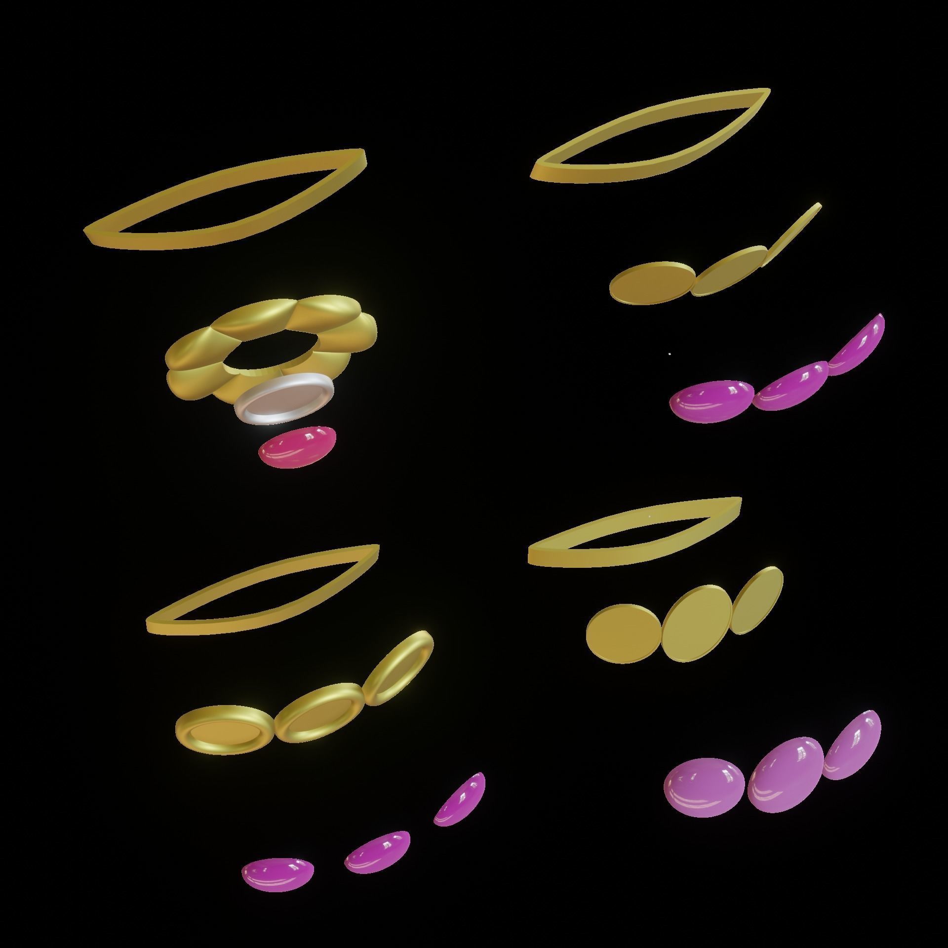 One piece Brook Soul King glasses tie CROWN cosplay 3D print model_5