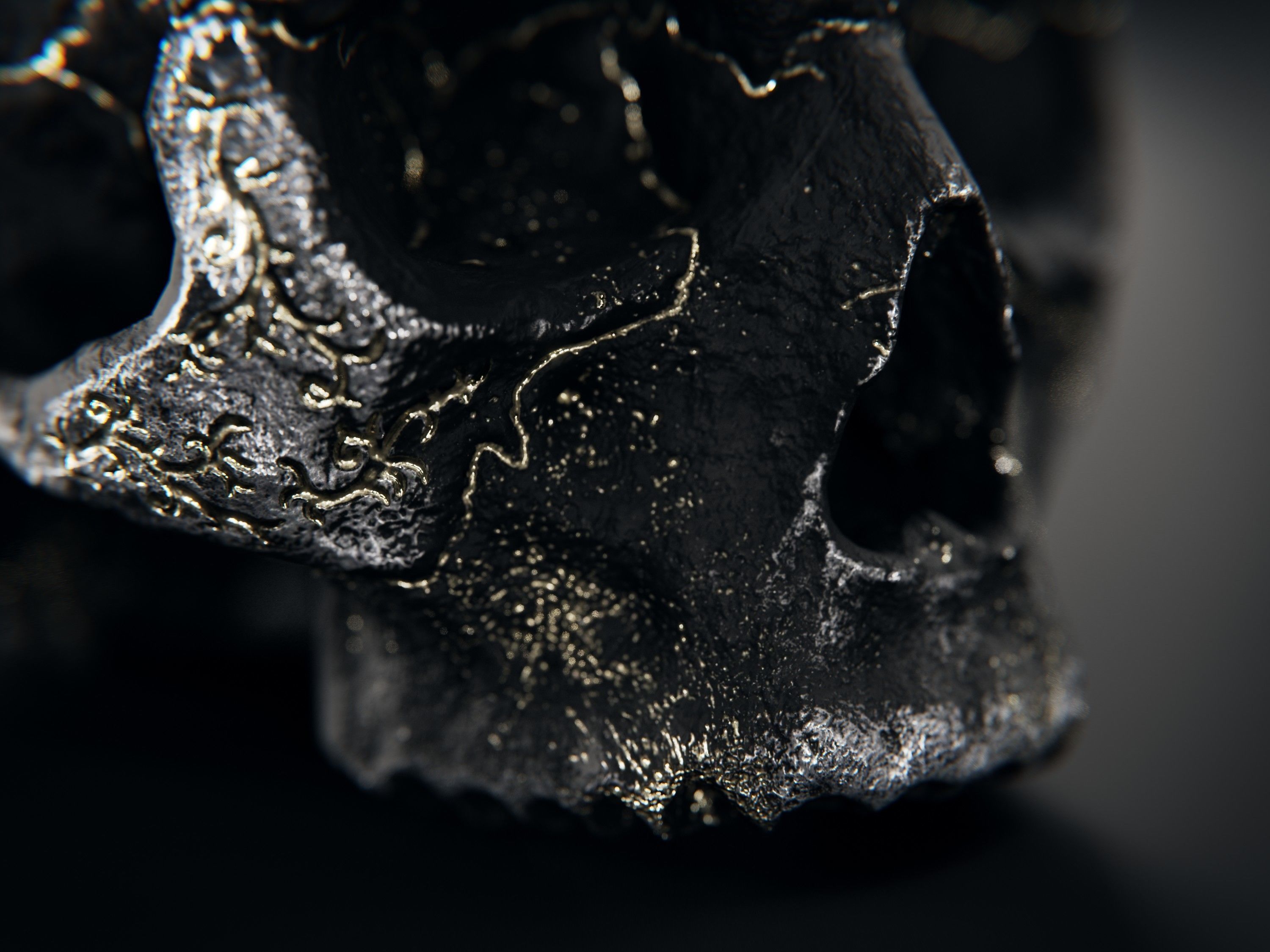 humanoid skull - the eye of suffering 3D model_4
