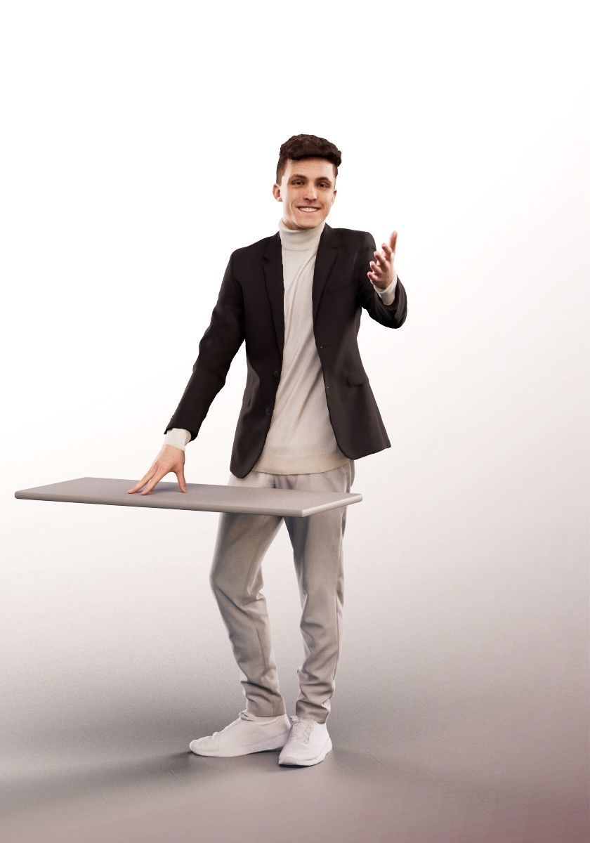 Robin 14215 - Young Business Man Talking Low-poly 3D model_1