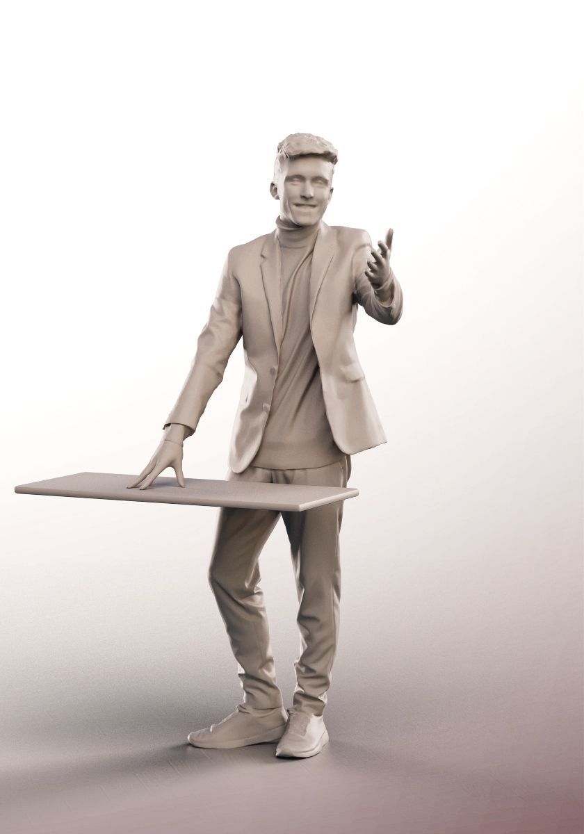 Robin 14215 - Young Business Man Talking Low-poly 3D model_3