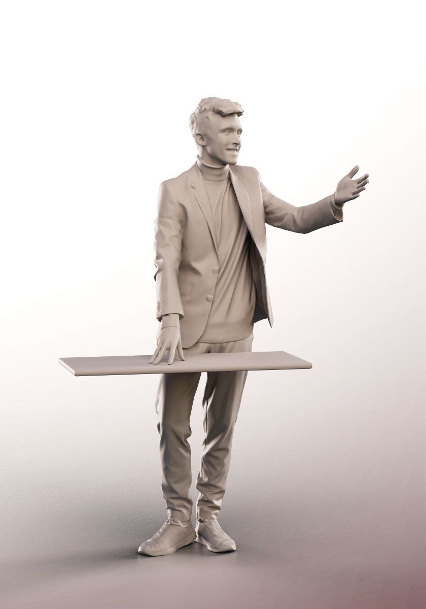 Robin 14215 - Young Business Man Talking Low-poly 3D model_4