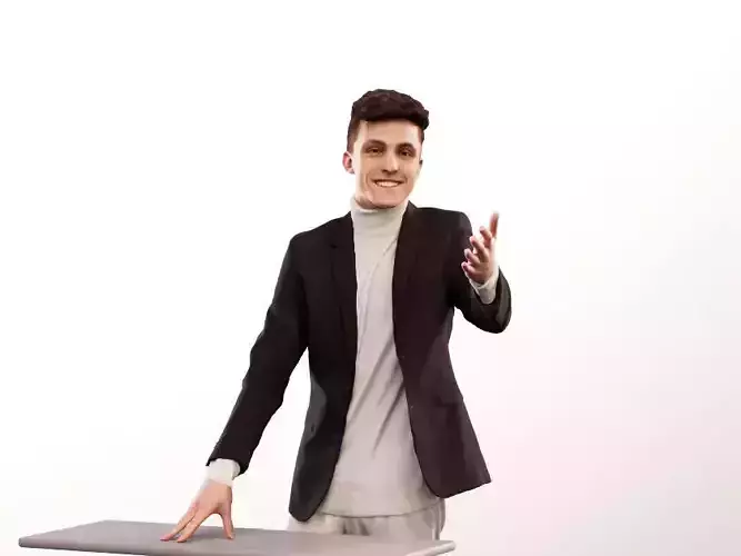 Robin 14215 - Young Business Man Talking Low-poly 3D model