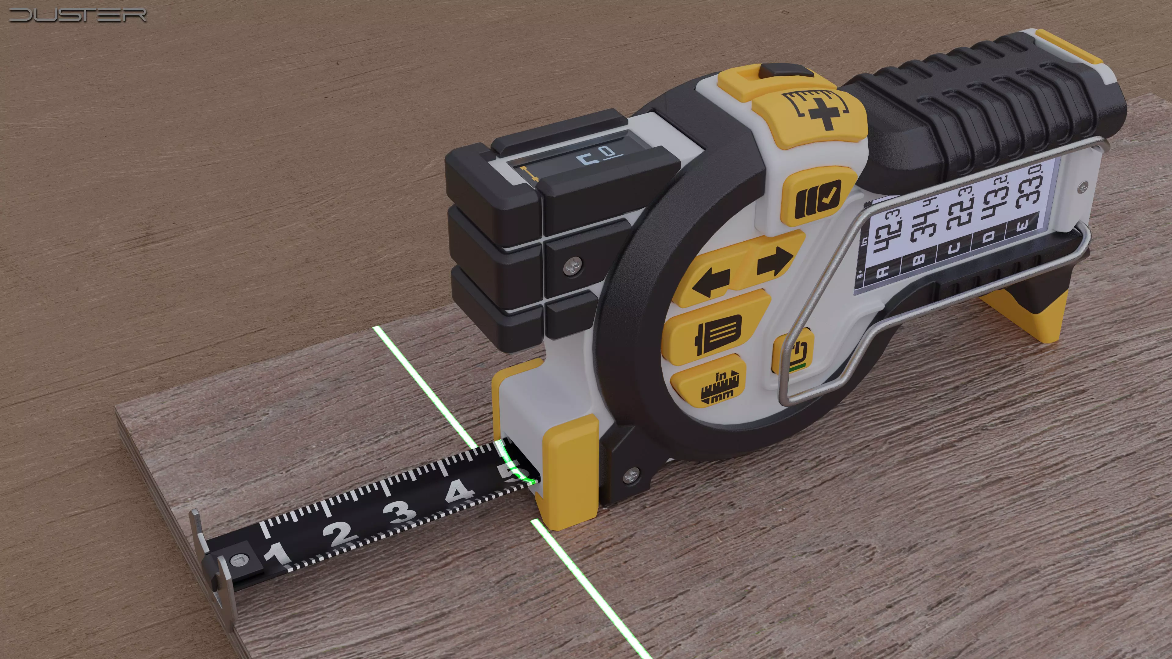 Digital Tape Measure Low-poly 3D model_0