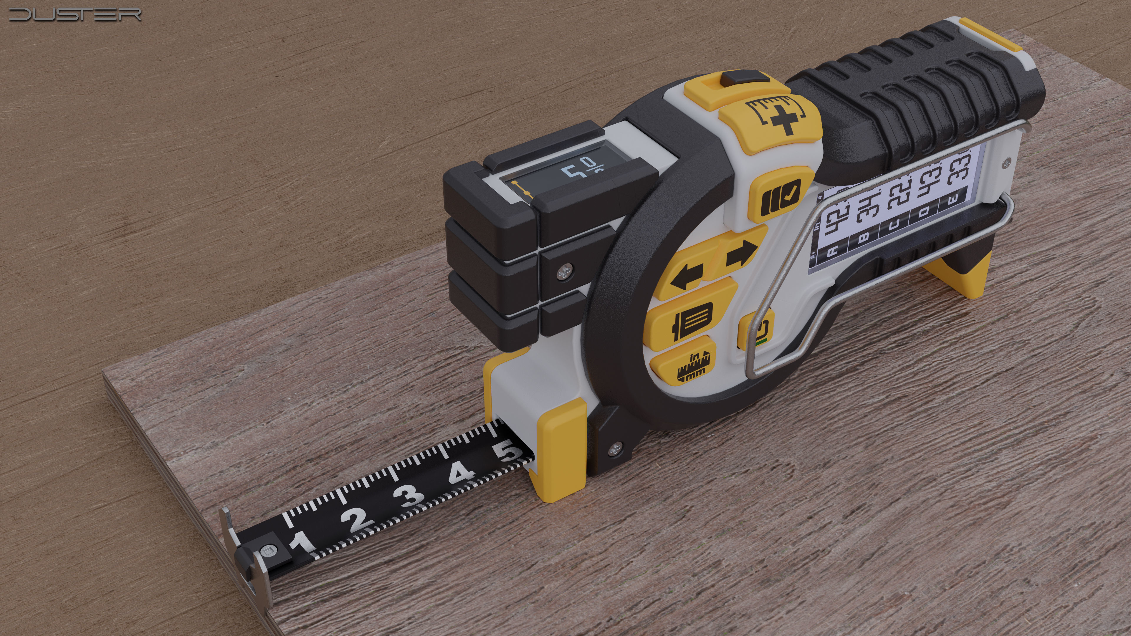 Digital Tape Measure Low-poly 3D model_2
