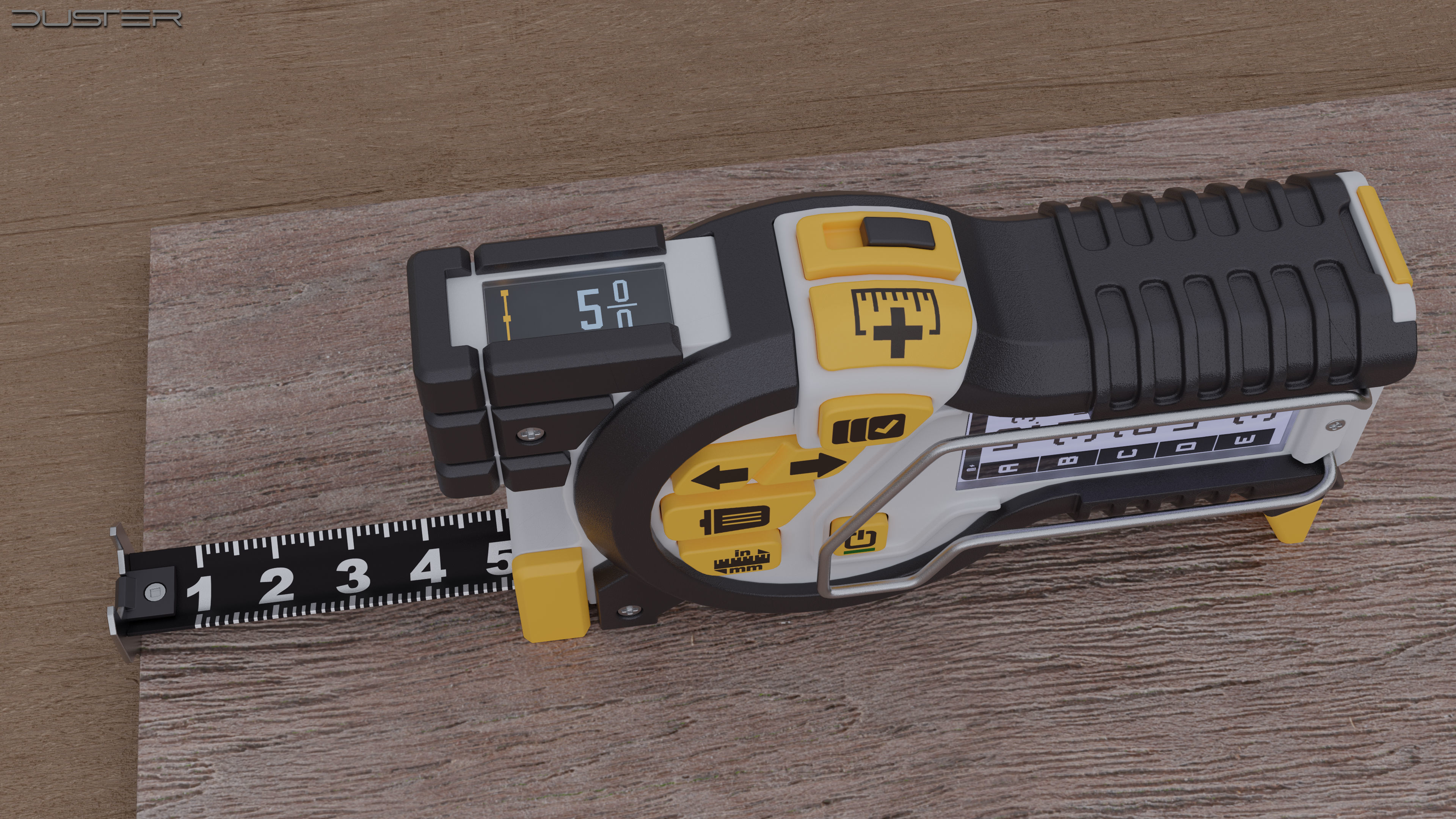 Digital Tape Measure Low-poly 3D model_3