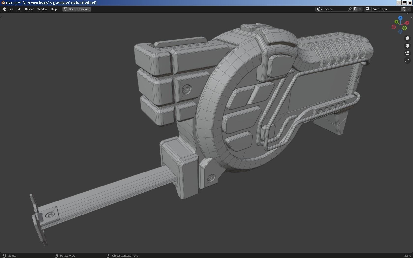 Digital Tape Measure Low-poly 3D model_10