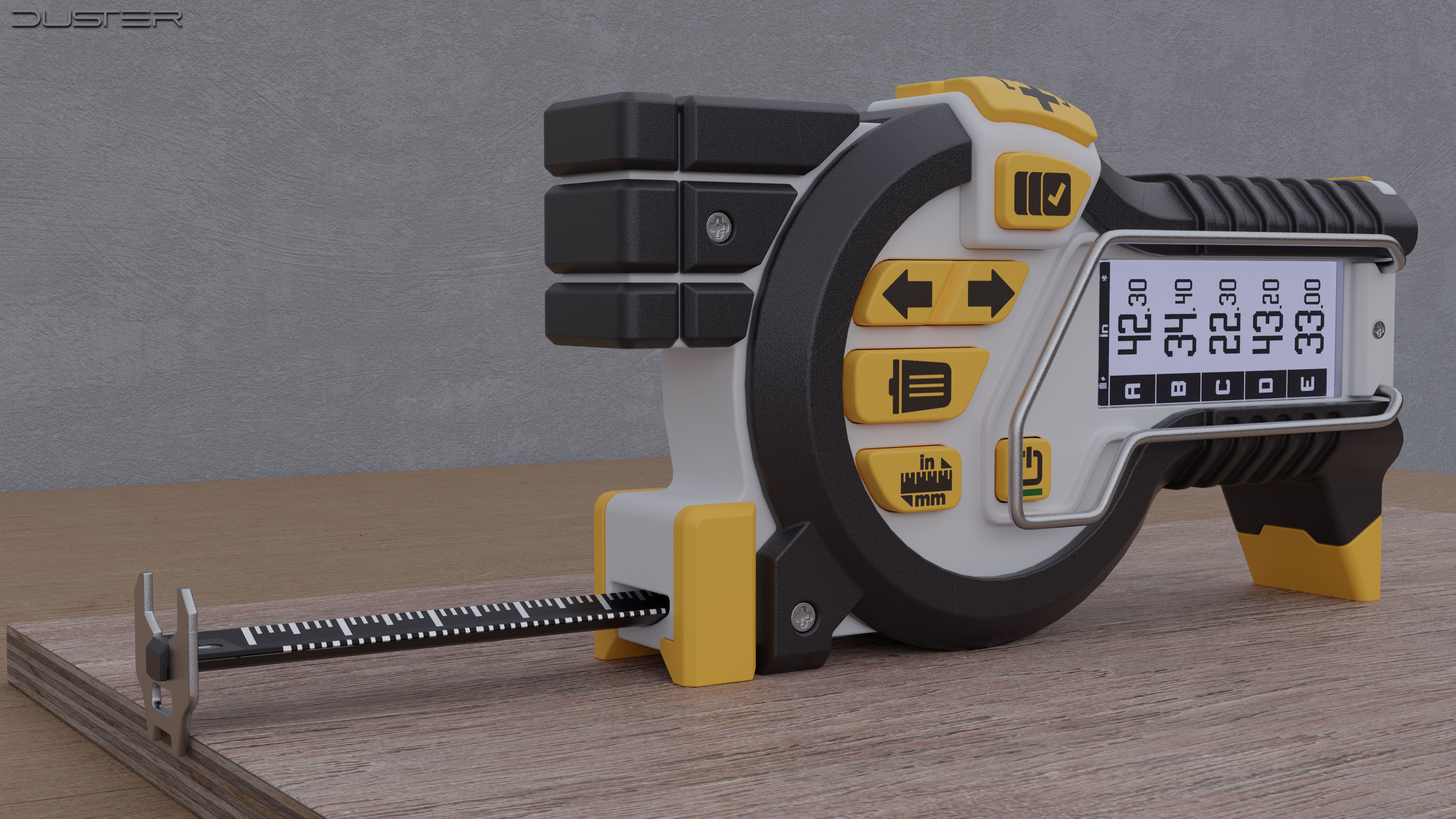 Digital Tape Measure Low-poly 3D model_1