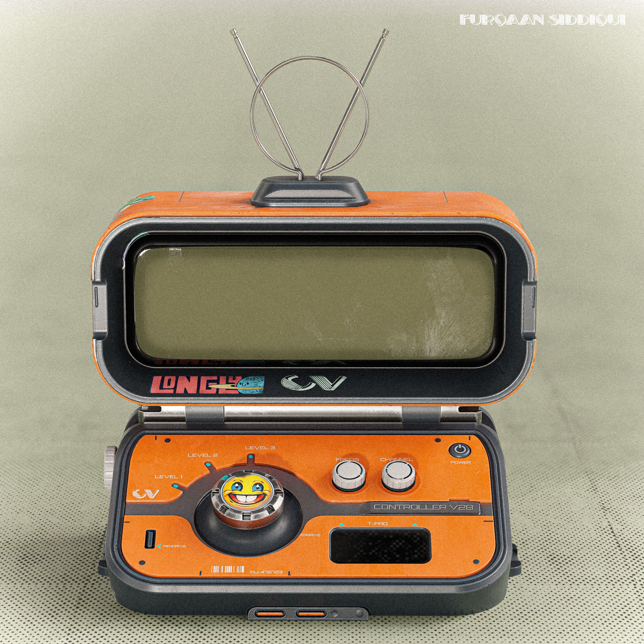 Sci-fi Controller PC V28 PBR Low-poly 3D model_3