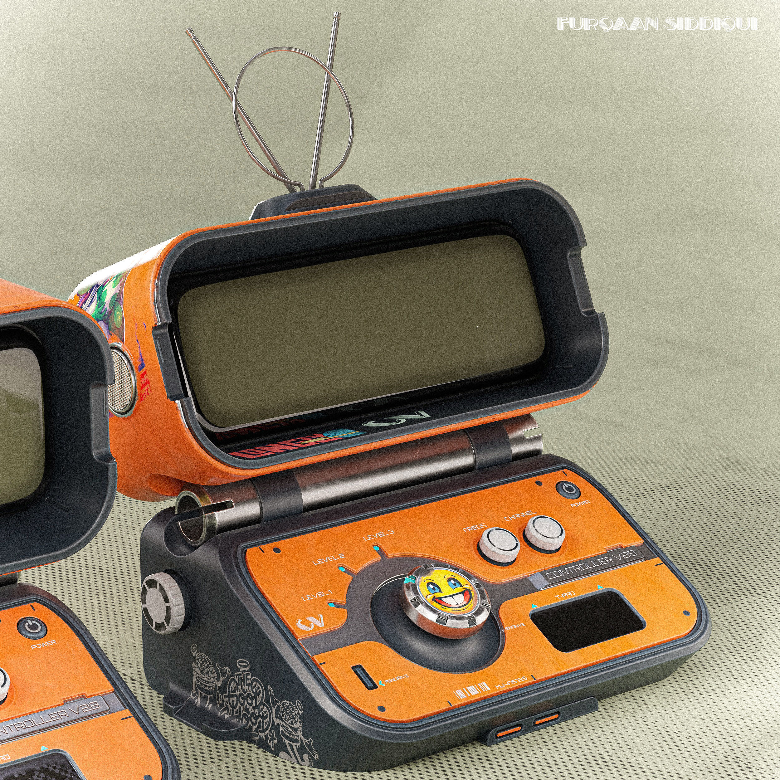 Sci-fi Controller PC V28 PBR Low-poly 3D model_7