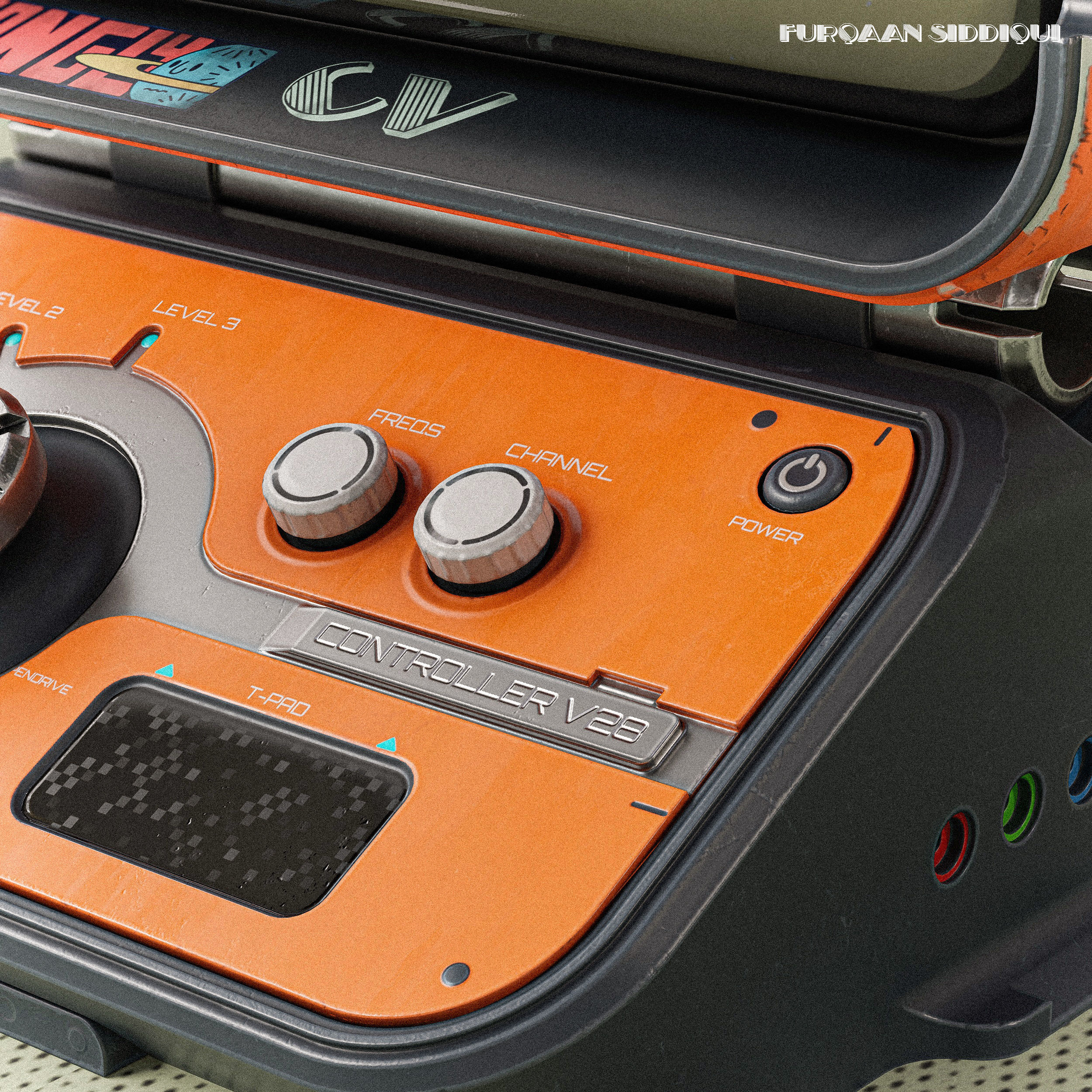 Sci-fi Controller PC V28 PBR Low-poly 3D model_12