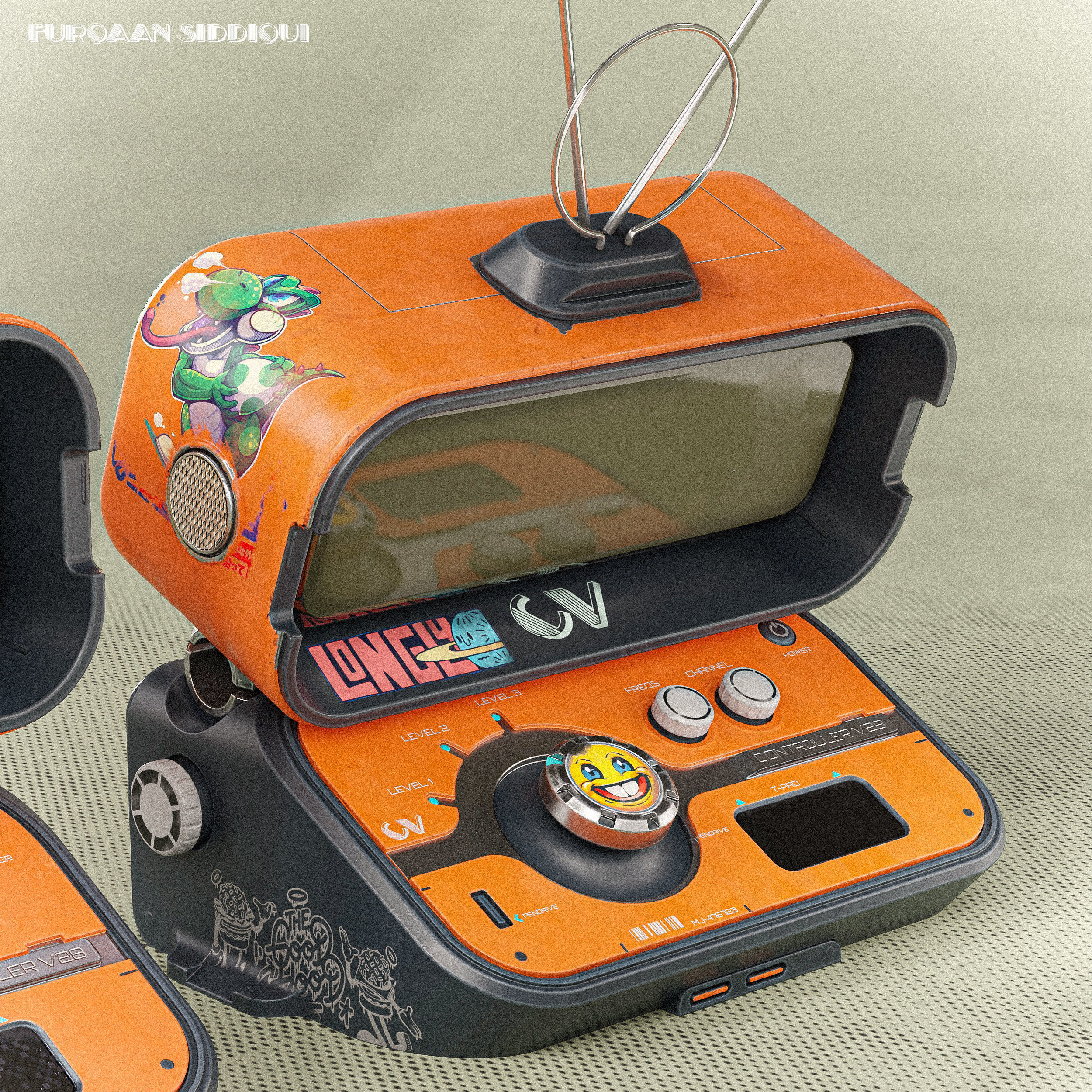 Sci-fi Controller PC V28 PBR Low-poly 3D model_6