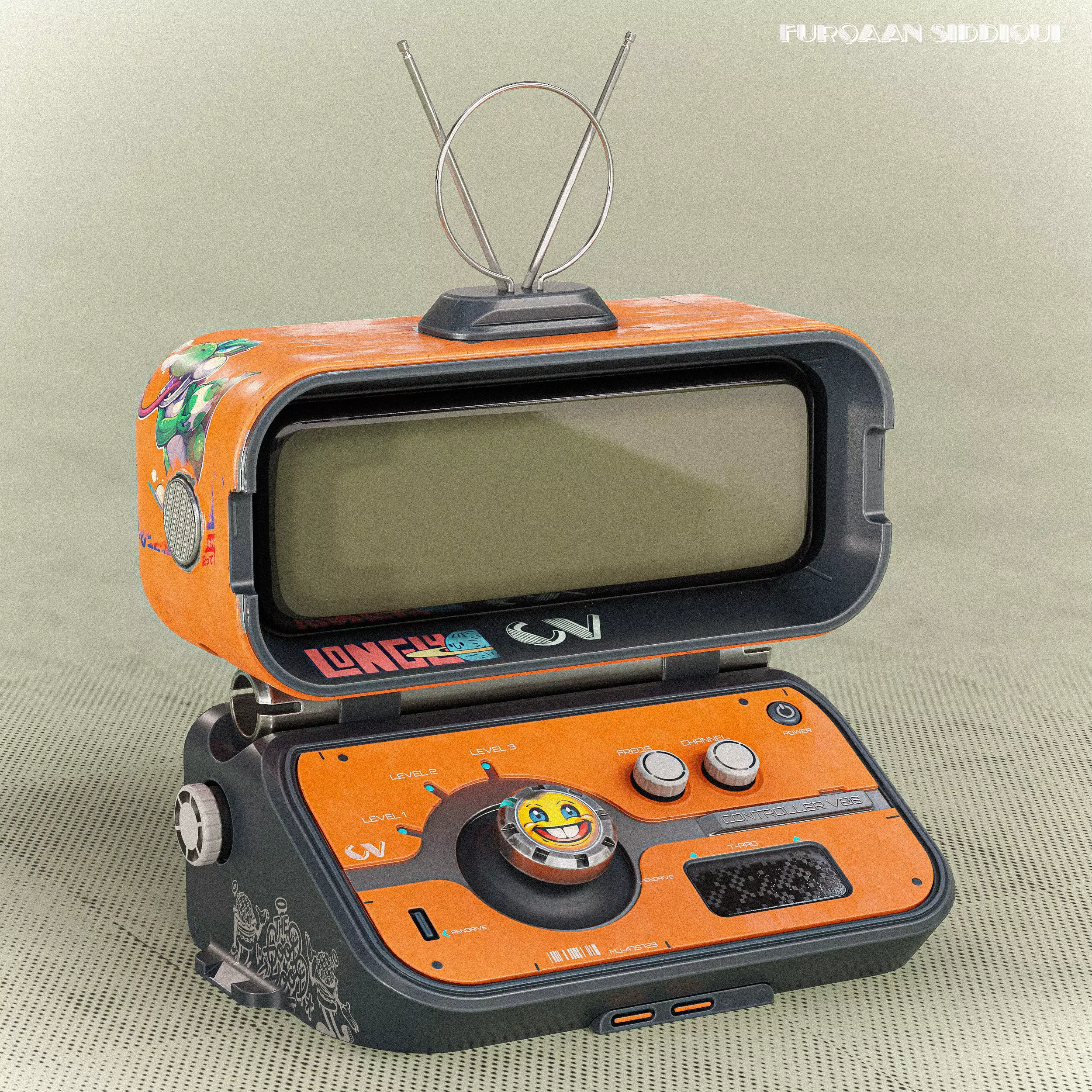 Sci-fi Controller PC V28 PBR Low-poly 3D model_0