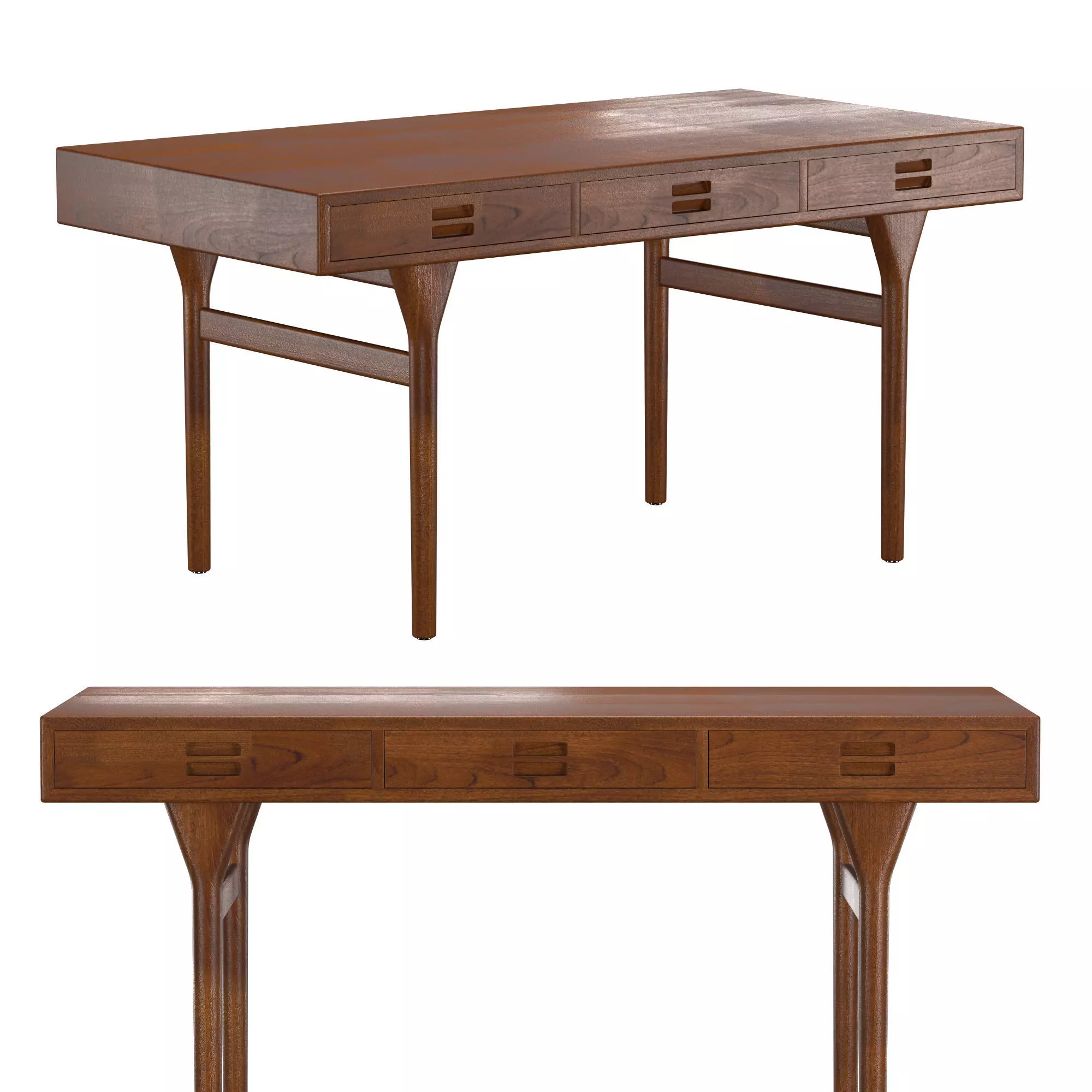Midcentury Danish desk 3D model_0