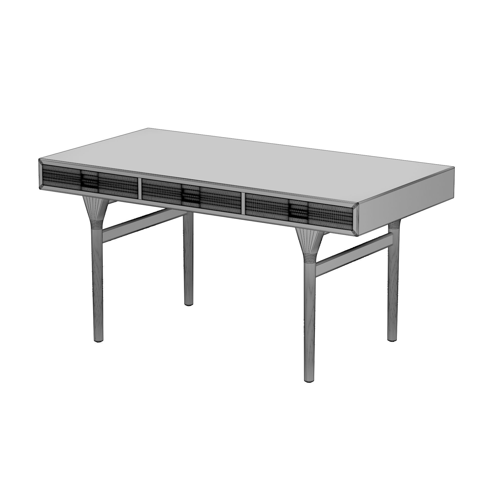 Midcentury Danish desk 3D model_4