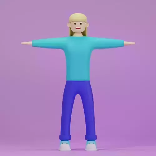 Cartoon woman character stylized 