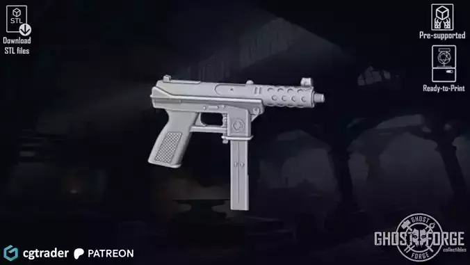Submachine SMG TEC-9 3D print model