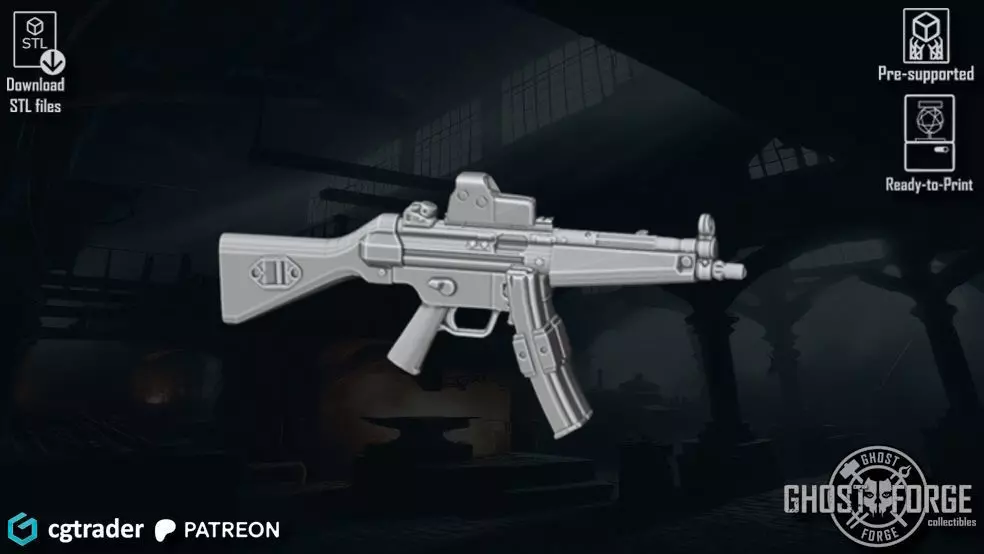 Submachine SMG MP5 3D print model