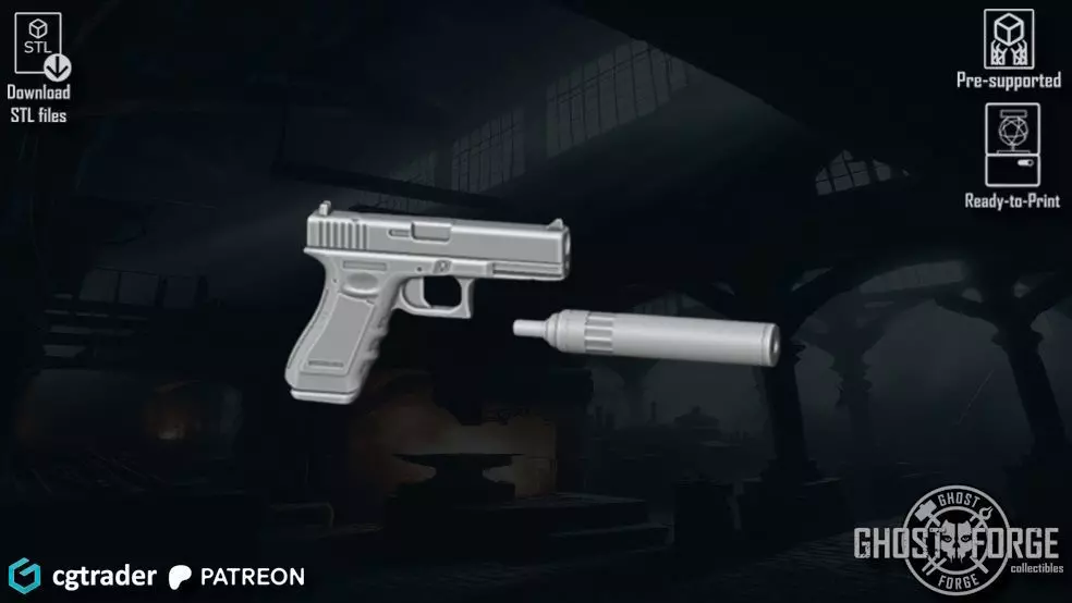 Pistol Glock 22 3D print model