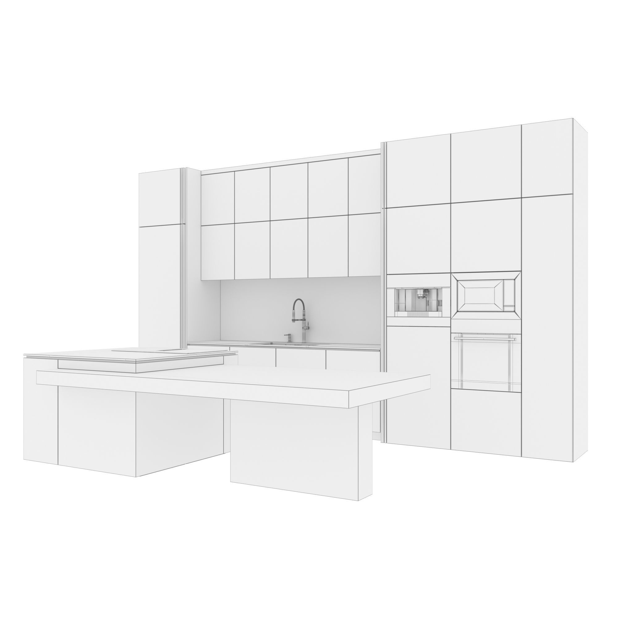 Kitchen set 02 3D model_6