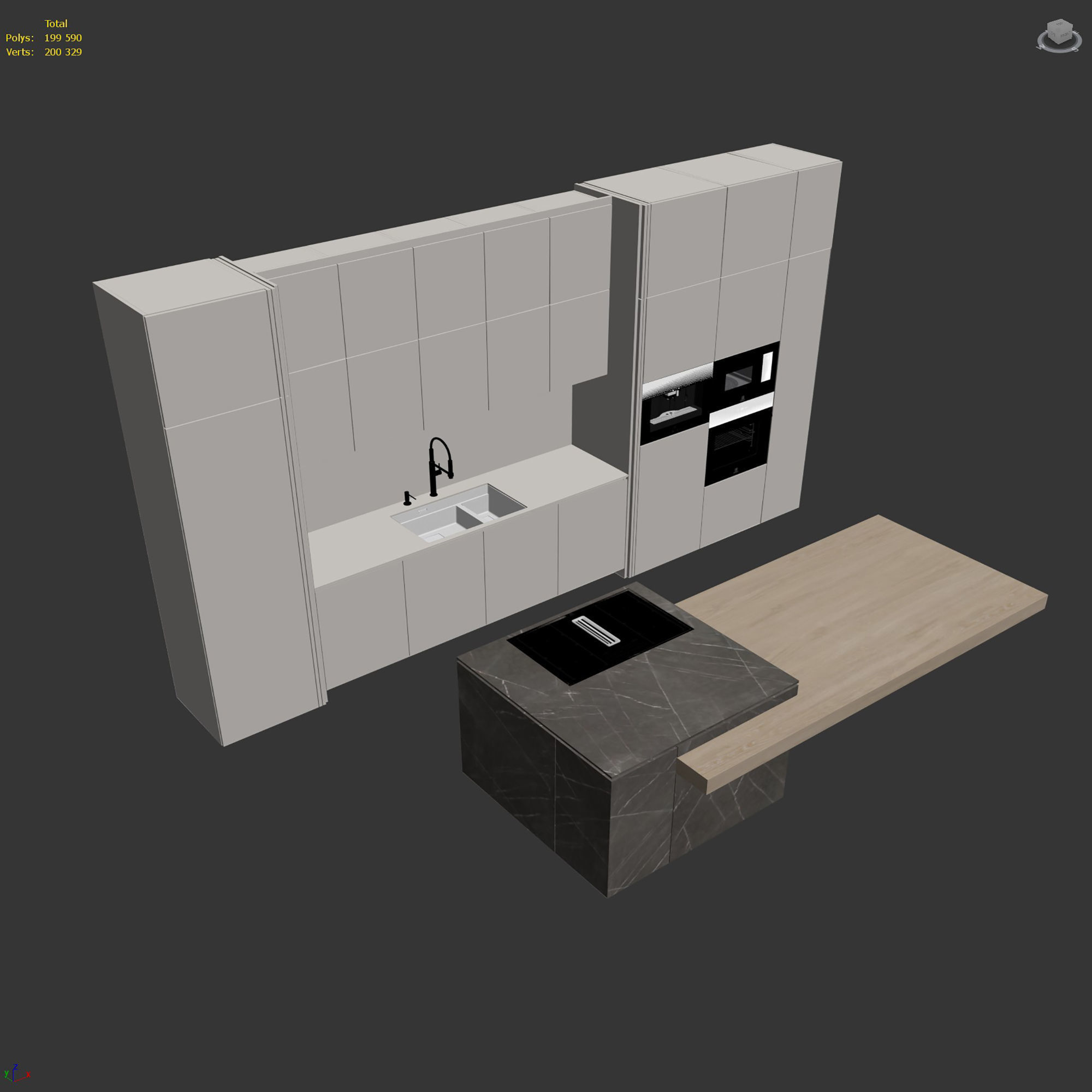 Kitchen set 02 3D model_7