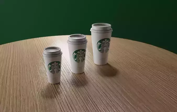 lowpoly Starbucks Coffee Cup Low-poly 3D model