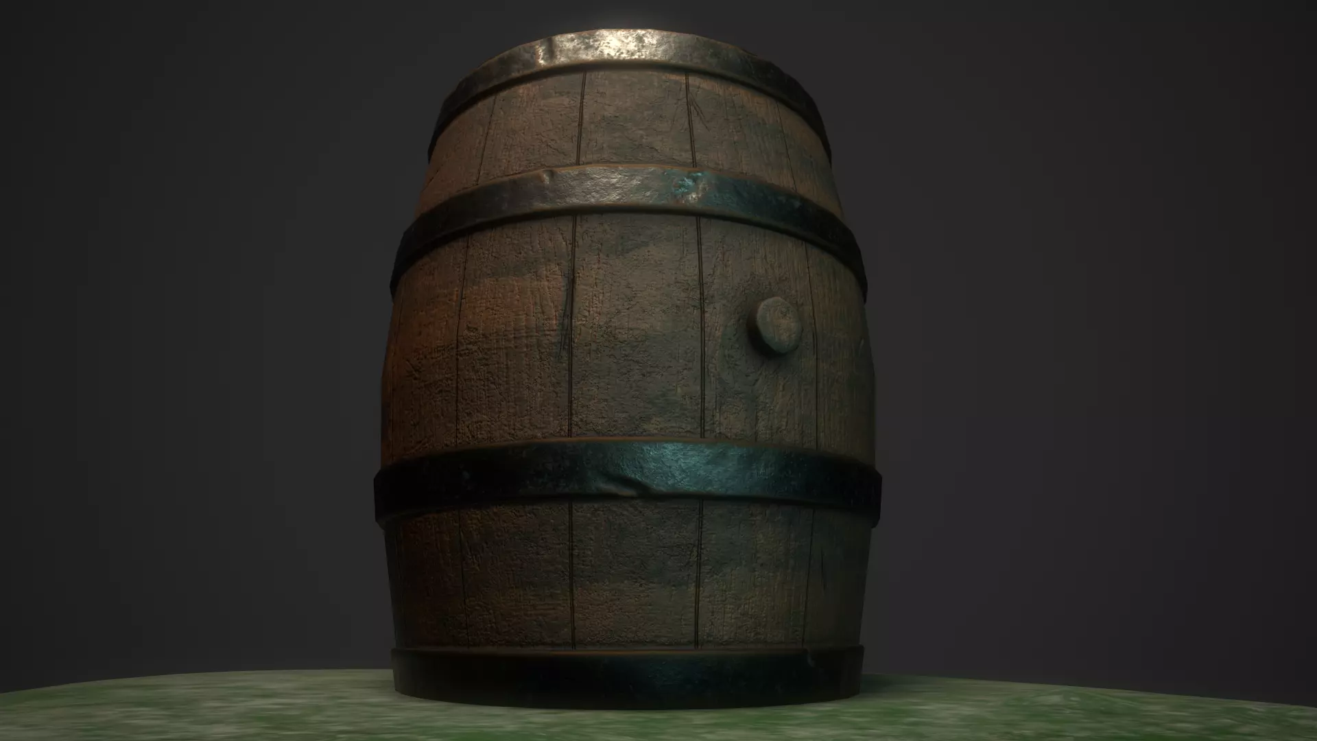 Old Barrel Low-poly 3D model_0