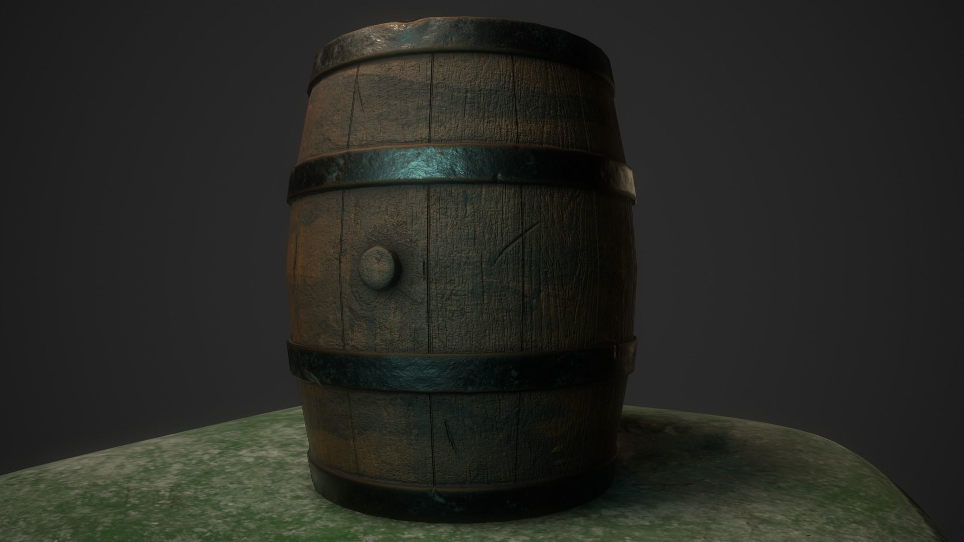 Old Barrel Low-poly 3D model_2