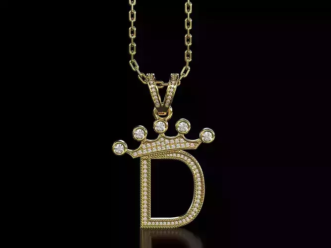 D letter pendant 3D print model