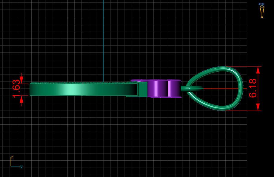 D letter pendant 3D print model_10