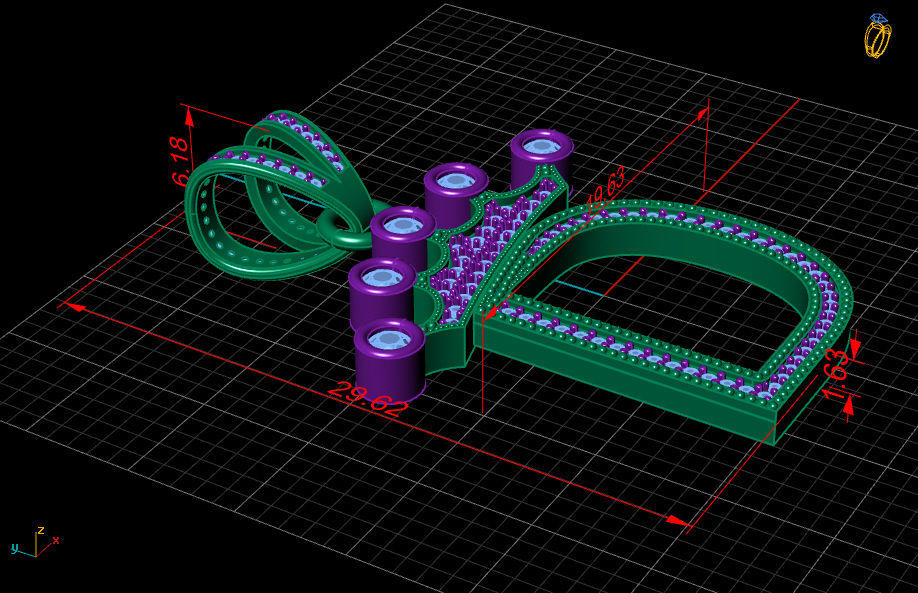 D letter pendant 3D print model_6