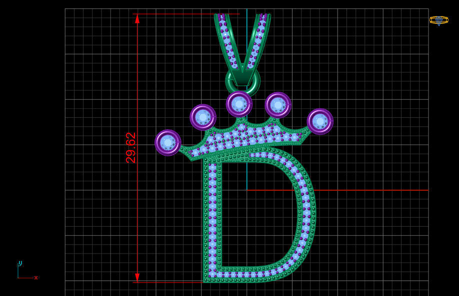 D letter pendant 3D print model_18