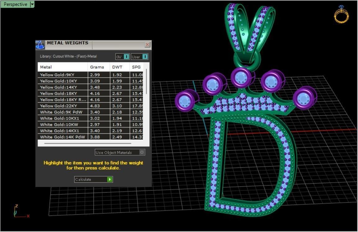 D letter pendant 3D print model_5