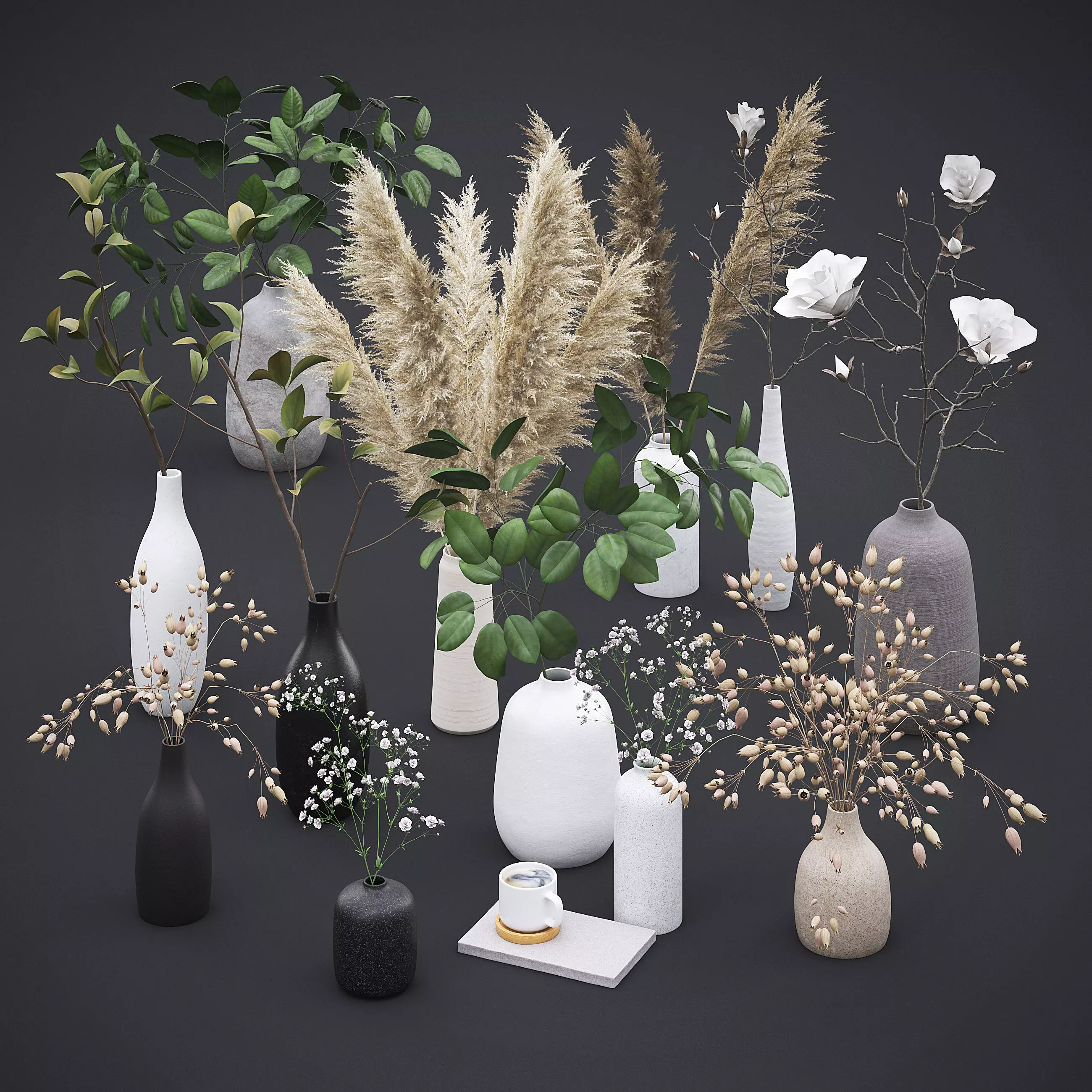 Dry Plants and Flowers Pack 3D Model Collection_0