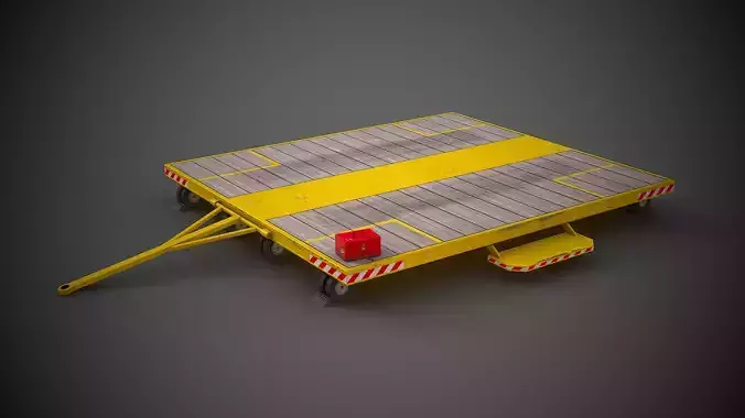 Helicopter Dolly-Trailer-Handler Low-poly 3D model