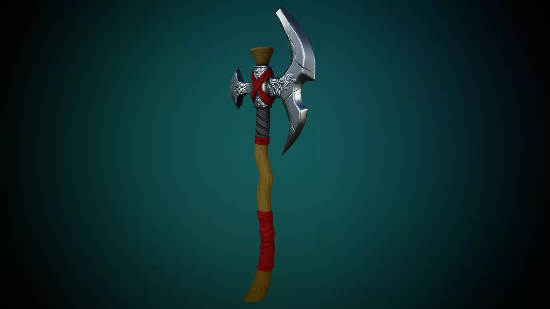 Stylized Warrior Axe GameReady Free low-poly 3D model