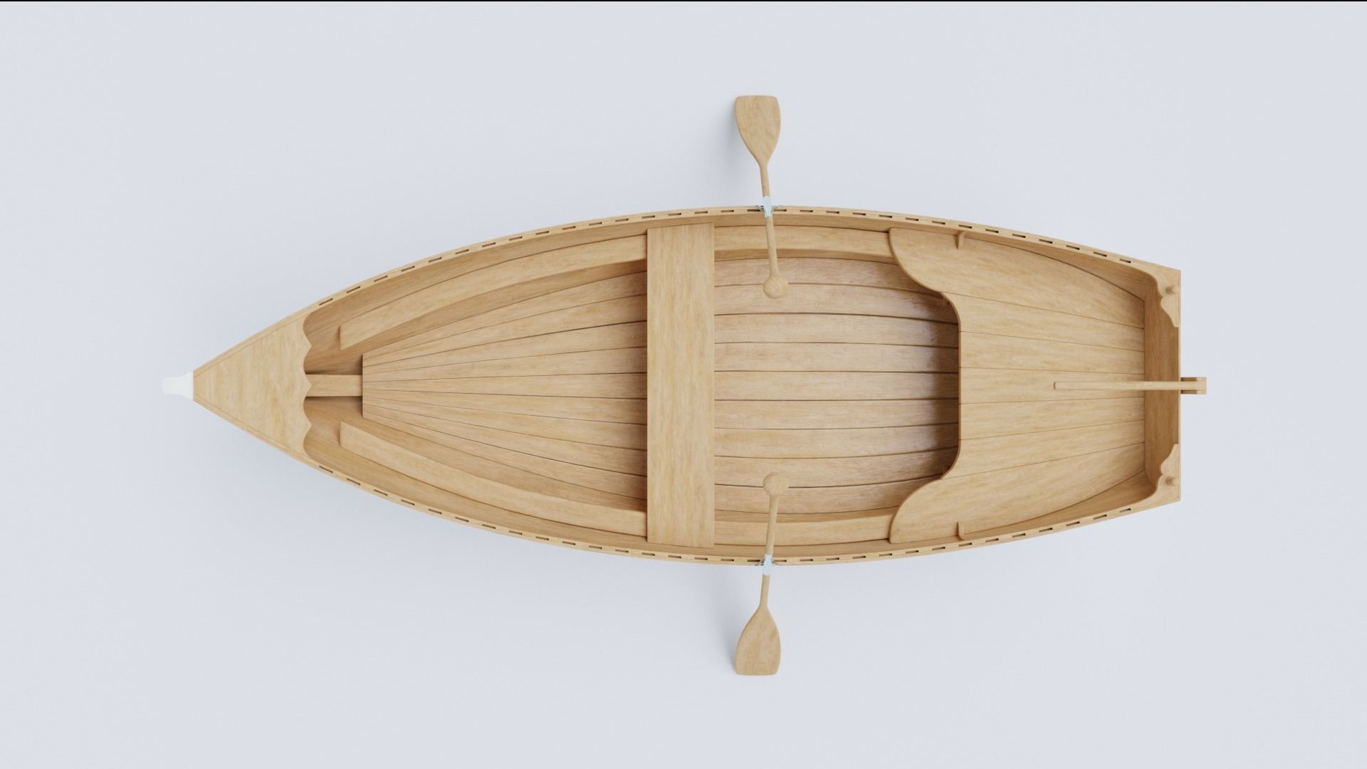 Wooden Boat 3d Model 3D model_3