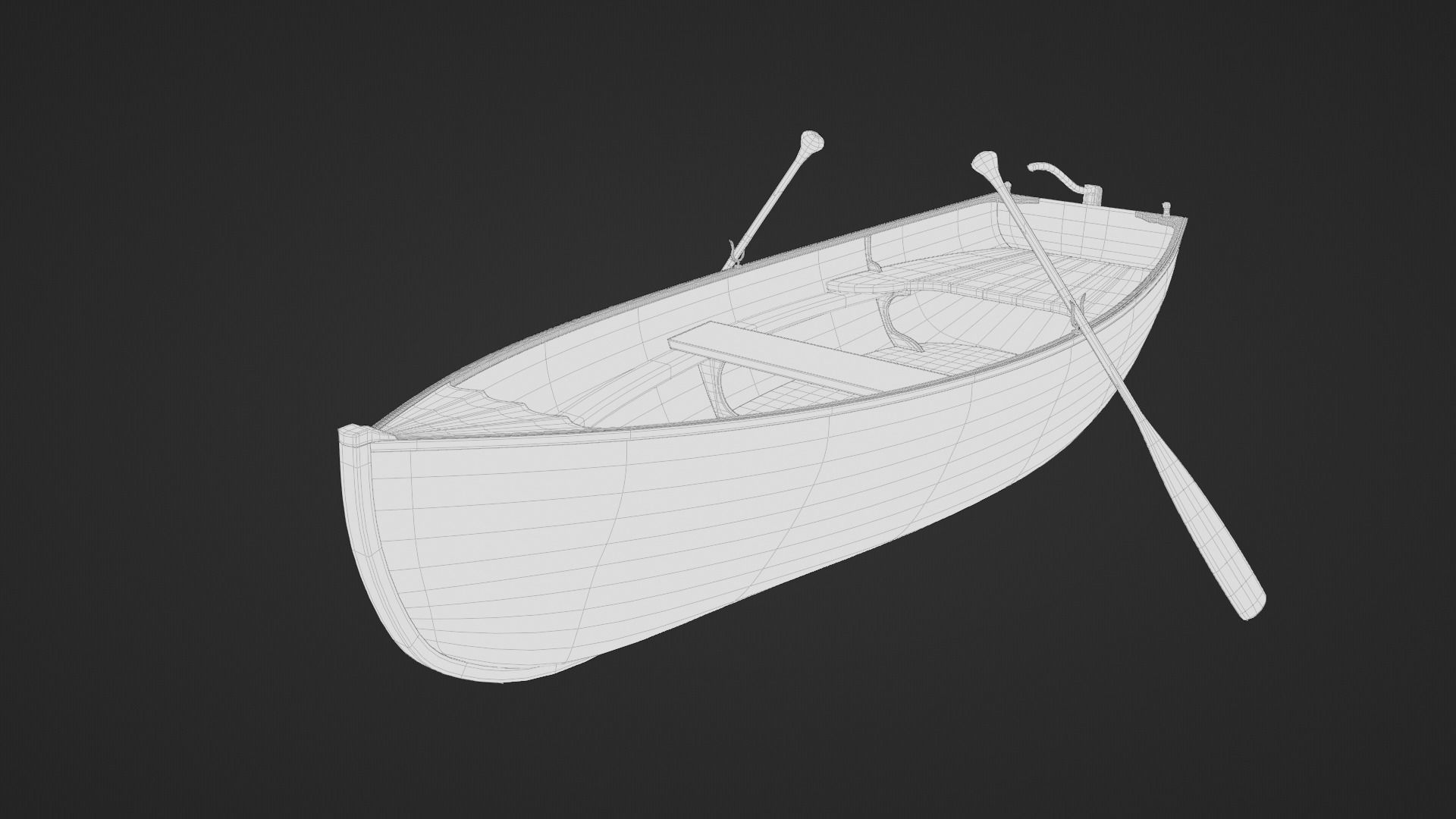 Wooden Boat 3d Model 3D model_9