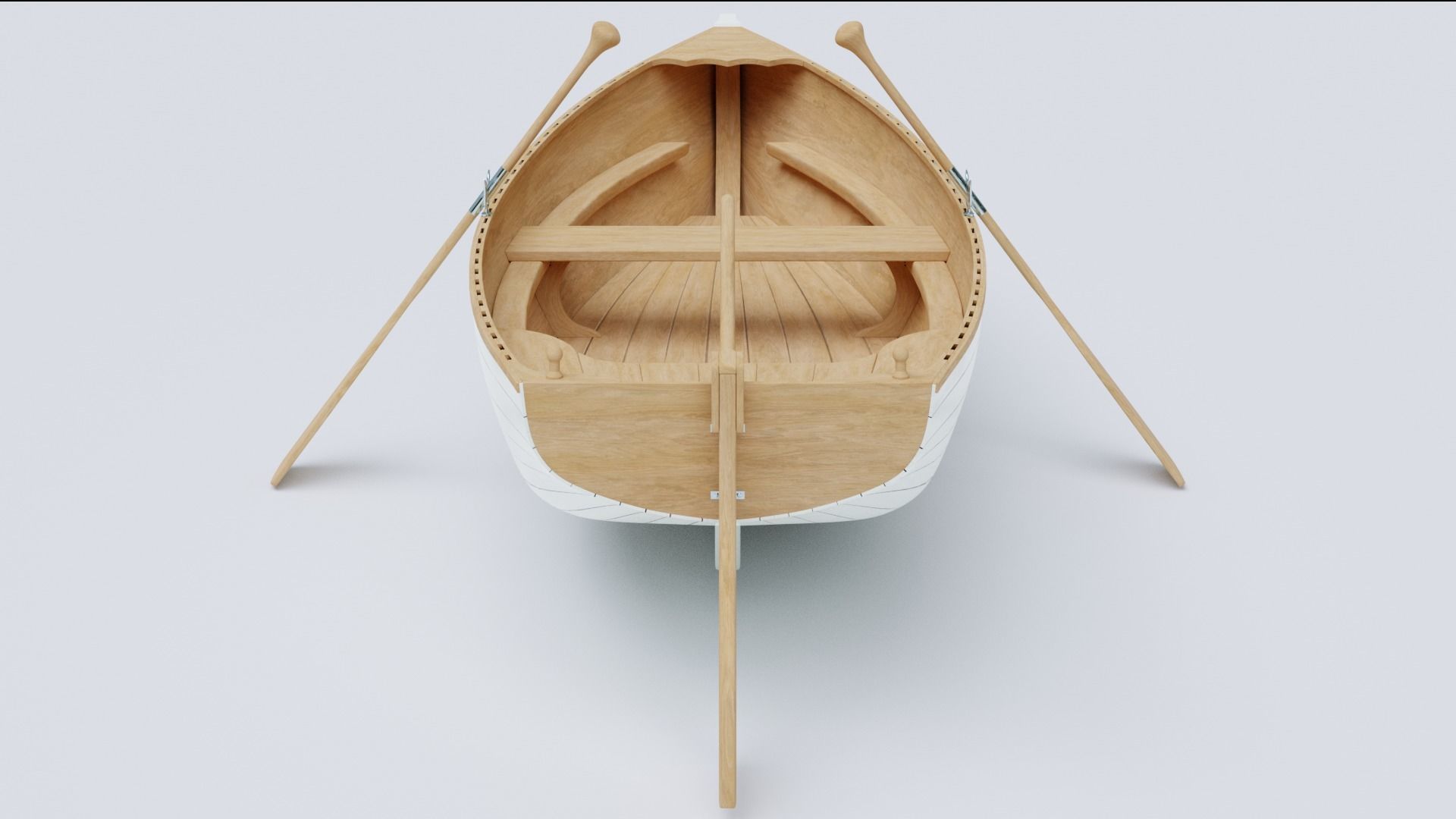 Wooden Boat 3d Model 3D model_4