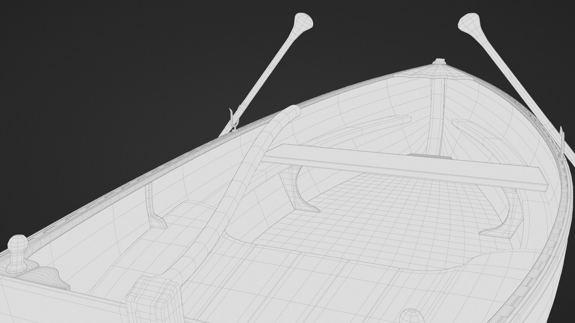 Wooden Boat 3d Model 3D model_10