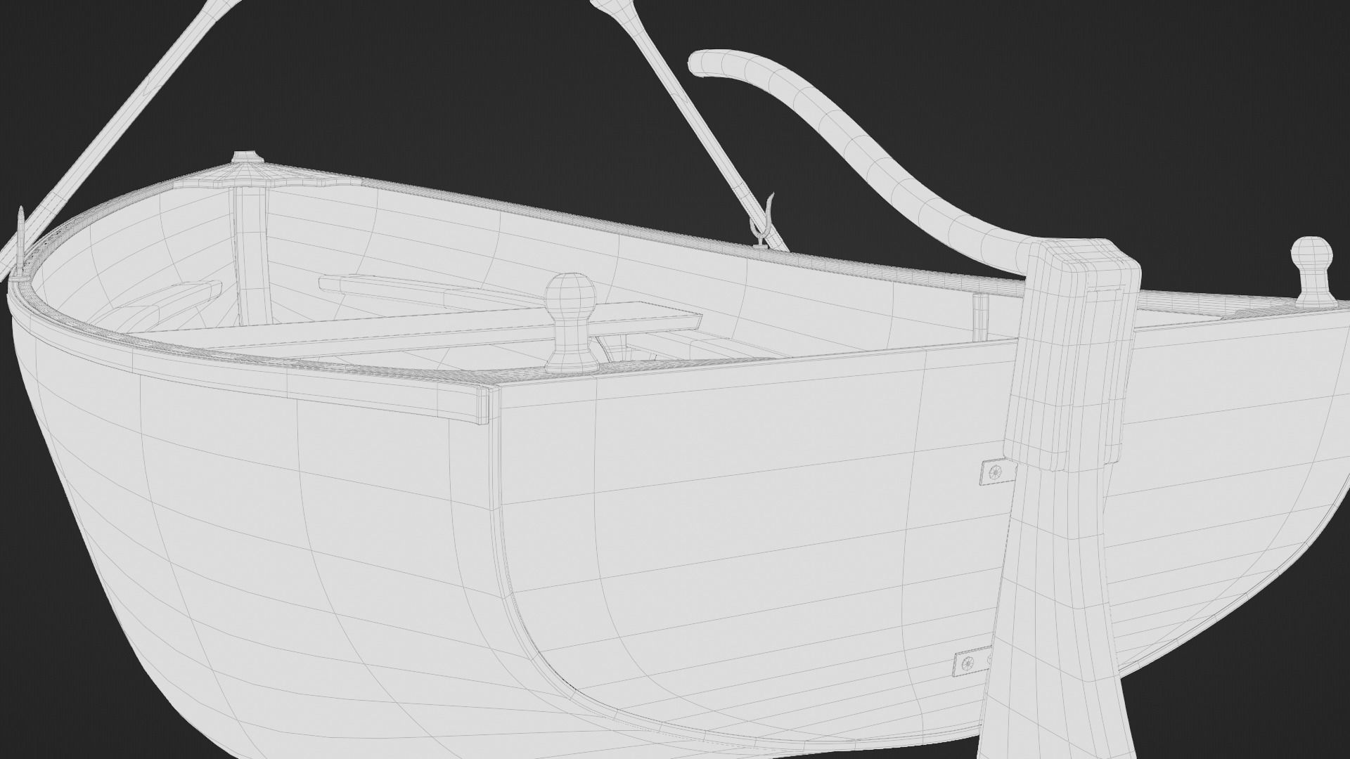 Wooden Boat 3d Model 3D model_11