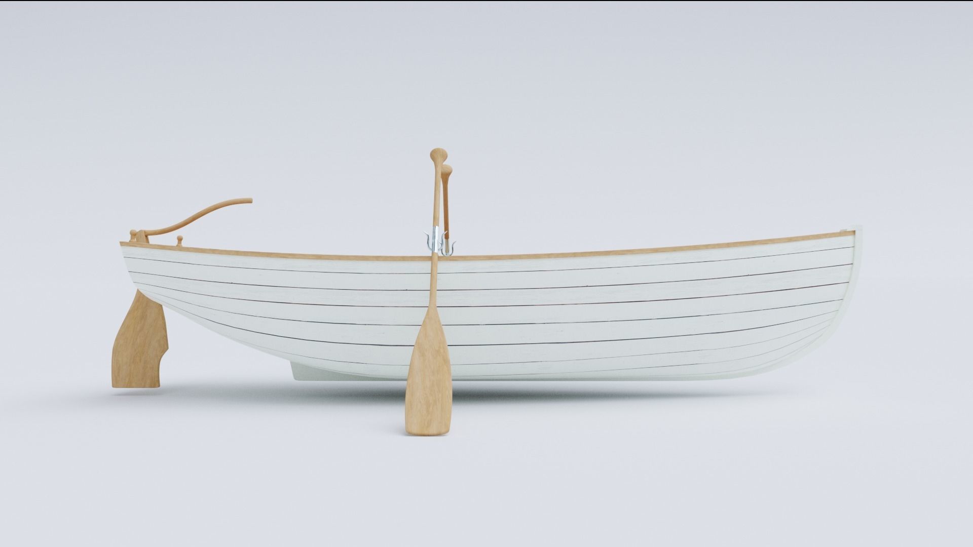 Wooden Boat 3d Model 3D model_5