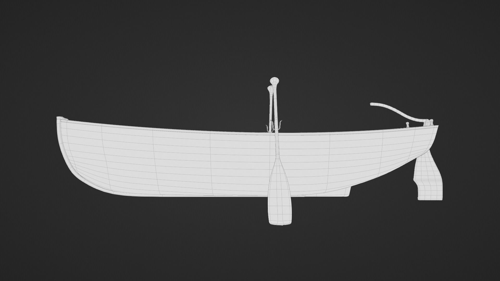 Wooden Boat 3d Model 3D model_16