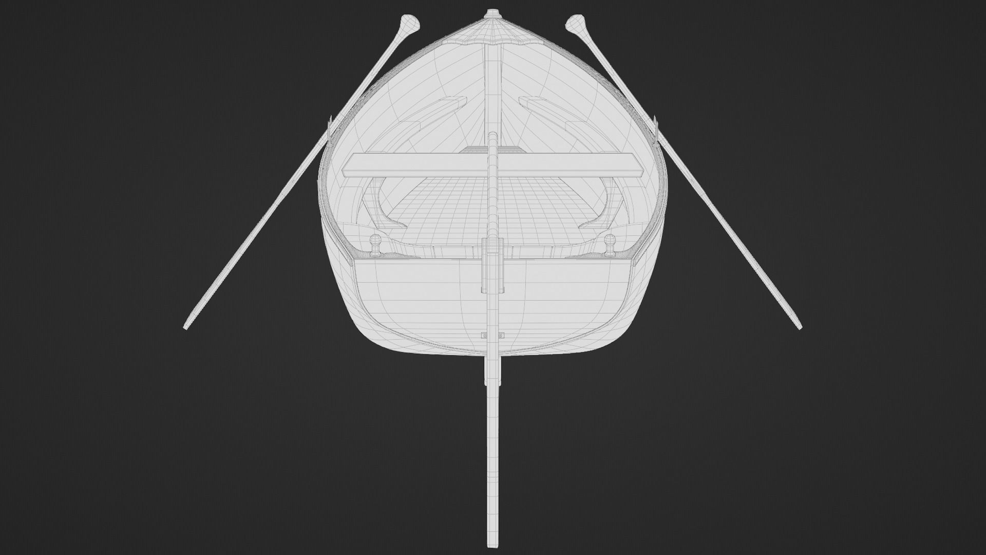 Wooden Boat 3d Model 3D model_13