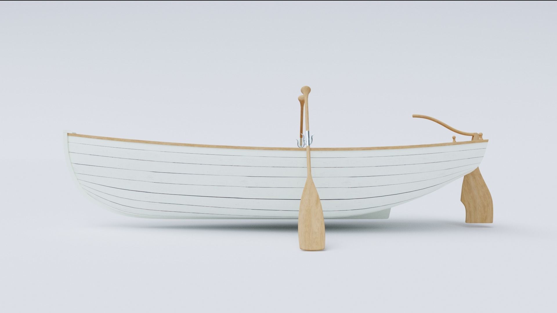 Wooden Boat 3d Model 3D model_6