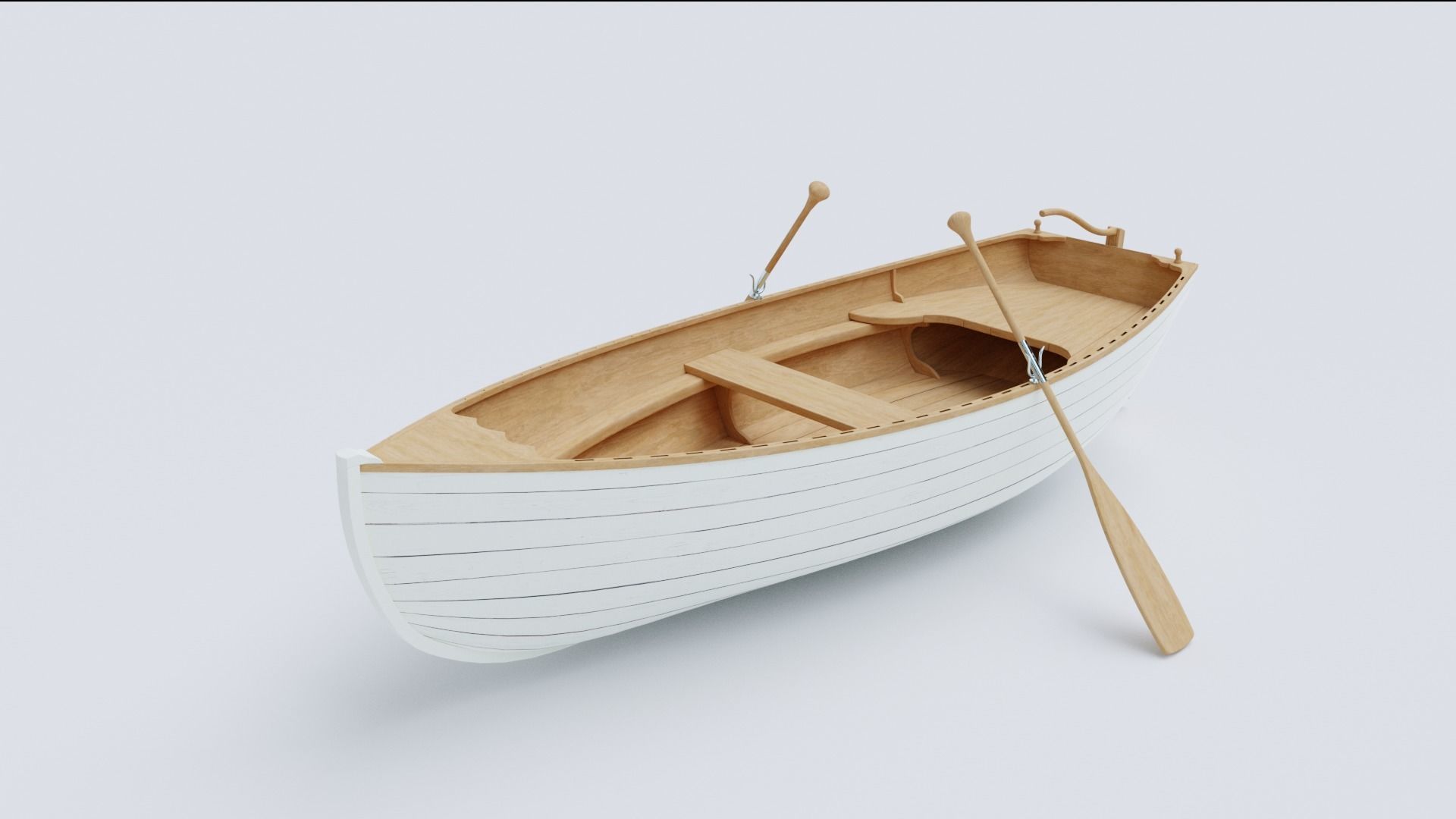 Wooden Boat 3d Model 3D model_8