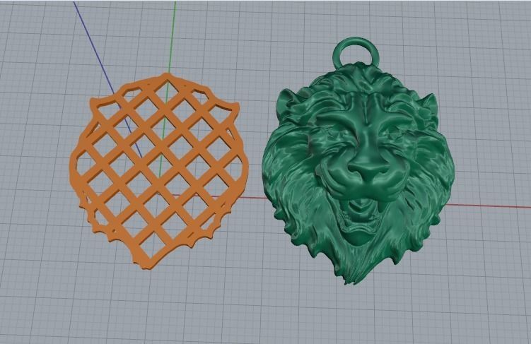 Lion pendant Model 4408 3D print model_2