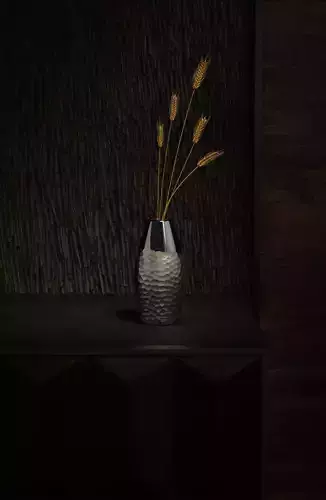 Metal Chiseled Vase