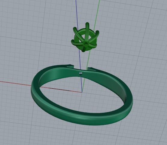 Solitaire ring Model 4400 3D print model_4