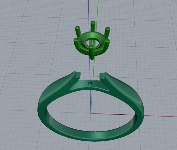 Solitaire ring Model 4400 3D print model_3