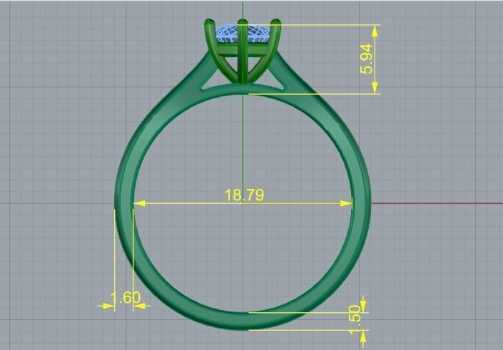 Solitaire ring Model 4400 3D print model_5